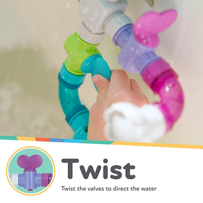 Nuby Wacky Waterworks Pipes Bath Toy with Interactive Features for Cognitive Development