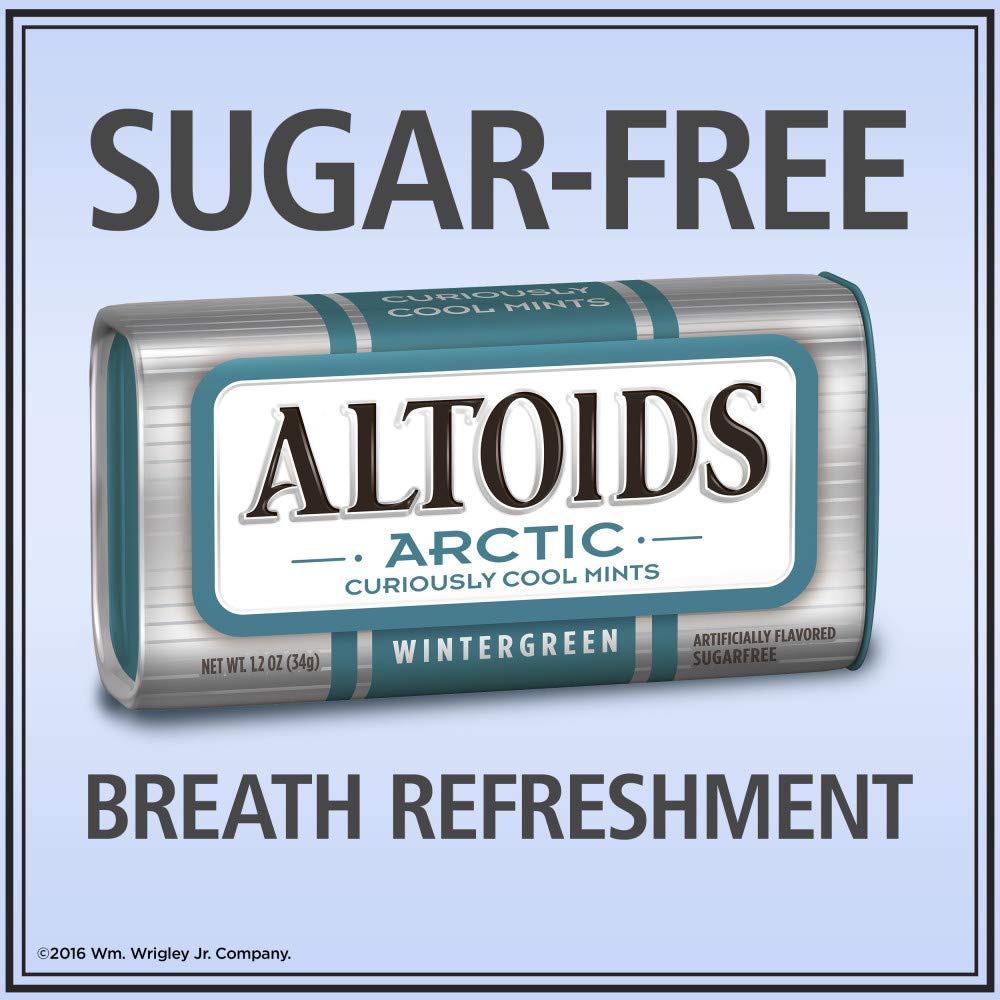 ALTOIDS Arctic Peppermint Breath Mints Hard Candy Bulk, 1.2 oz Tin (Pack of 8)