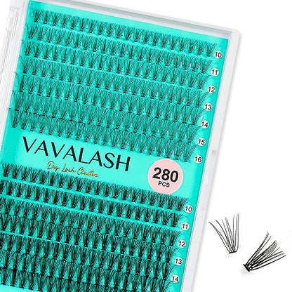 VAVALASH DIY Lash Extension Kit 280 Clusters Individual Lashes Kit 30D 40D 0.07D-10-16mm Lash Clusters, Lash Bond and Seal, Lash Tweezer for DIY Eyelash Extension at Home（Kit-30D+40D-0.07D-10-16MIX）