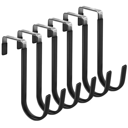 FYY Over the Door Hooks, 4 Pack Hangers Hooks with Rubber Prevent Scratches Heavy Duty Organizer for Living Room, Bathroom, Bedroom, Kitchen Hanging Clothes, Towels, Hats, Coats, Bags White