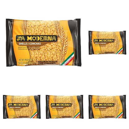 La Moderna Shells Pasta, Noodles, Durum Wheat, Protein, Fiber, Vitamins, 7 Oz