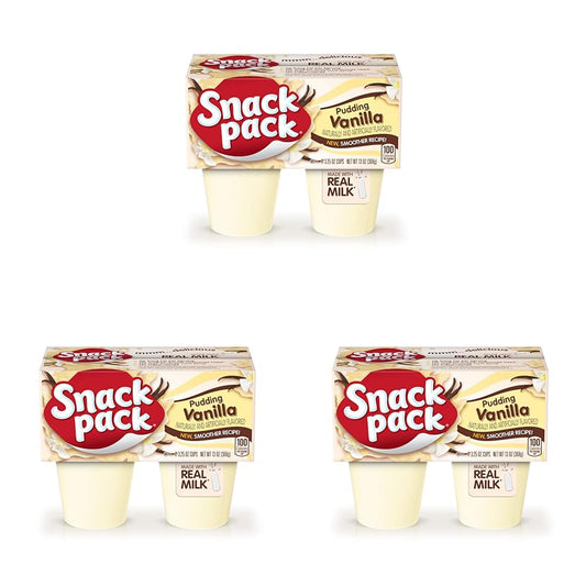 Snack Pack Vanilla Flavored Pudding, 4 Count Pudding Cups