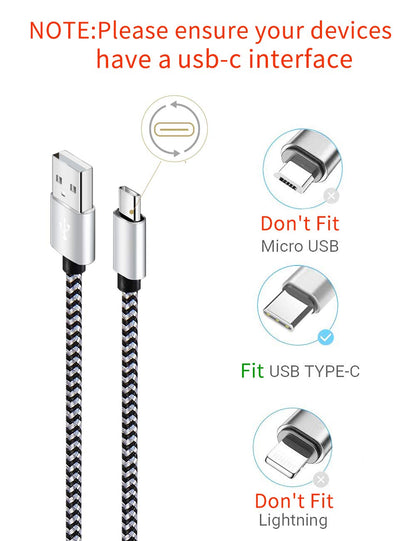 USB Type C Cable Fast Charging, Tpc001 5 Pack(6Ft 3A) Braided C Charger Cables Compatible with Samsung S10e/note 9/s10/s9/s8 Plus/A80/A50/A20