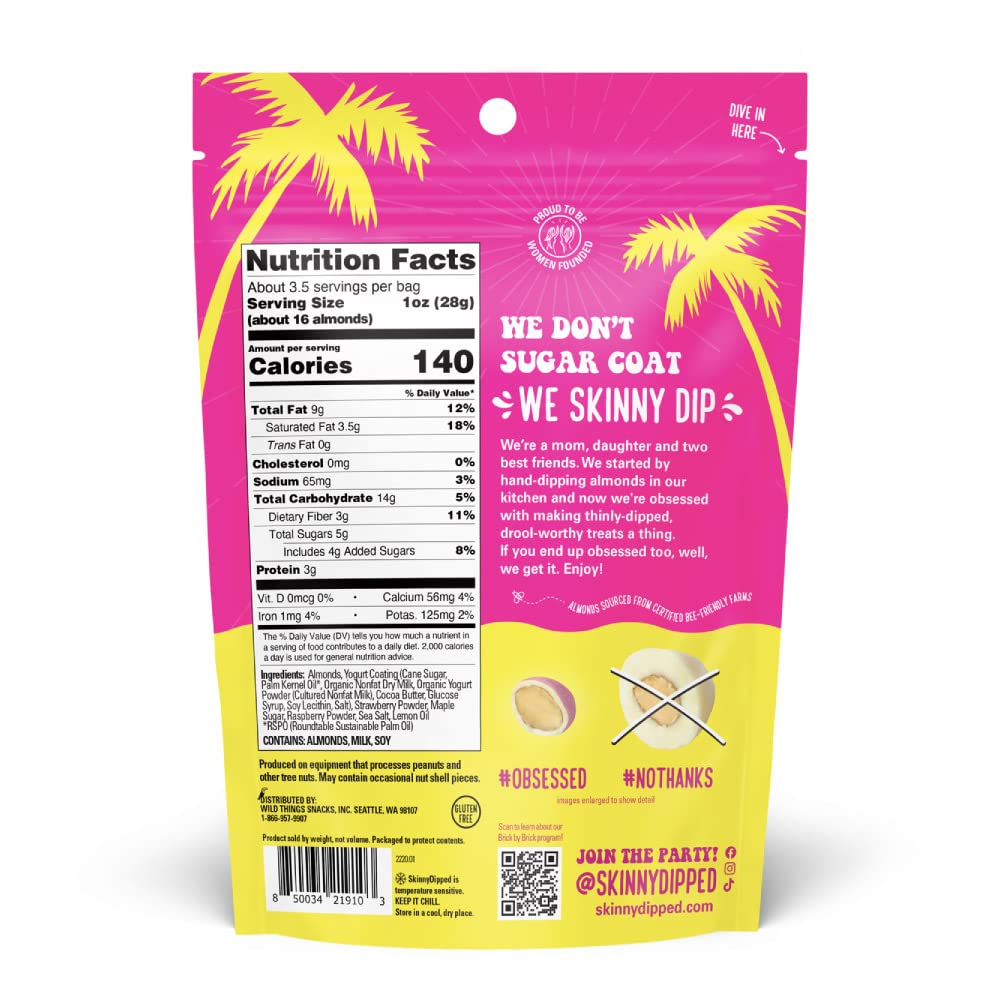 SkinnyDipped Snack Attack Minis Almond Variety Pack, Healthy Snack, Plant Protein, Gluten Free, 0.46 oz Mini Bags, Pack of 25