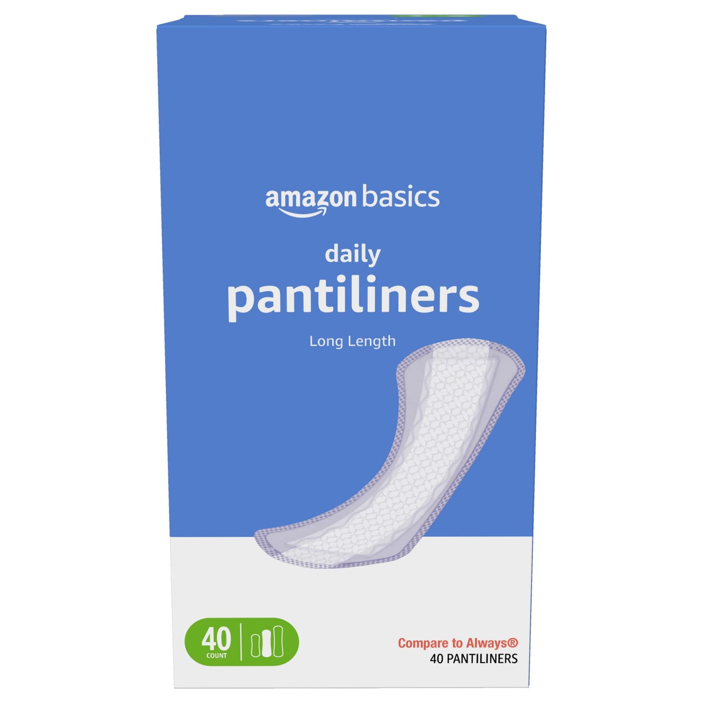 Amazon Basics Daily Pantiliner, Extra Long Length, Unscented, 68 Count, 1 Pack (Previously Solimo)