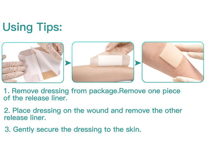 Dimora Silicone Foam Dressing with Border Adhesive 4"x4" Wound Dressing First Aid Bandage for Wound Care 10 Pack FSA/HSA Approved