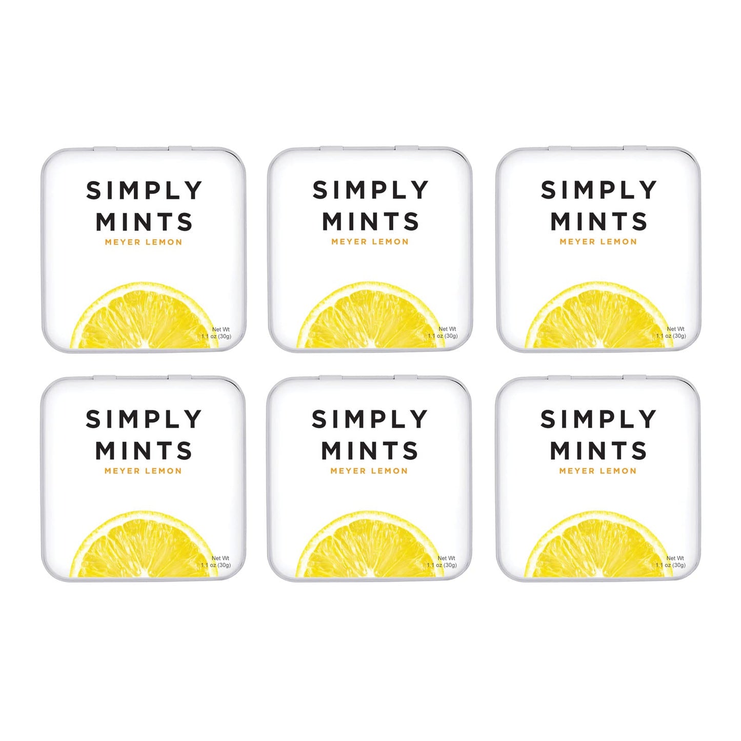 Natural Breath Mints by Simply Gum | Peppermint | Pack of Six (180 Pieces Total) | Breath Freshening, Vegan, Non-GMO, Nothing Artificial