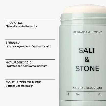 SALT & STONE Deodorant | Extra Strength Natural Deodorant for Women & Men | Aluminum Free with Seaweed Extracts, Shea Butter & Probiotics | Free From Parabens, Sulfates & Phthalates (2.6 oz)