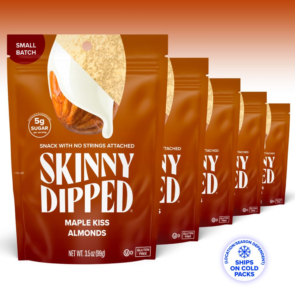 SkinnyDipped Snack Attack Minis Almond Variety Pack, Healthy Snack, Plant Protein, Gluten Free, 0.46 oz Mini Bags, Pack of 25