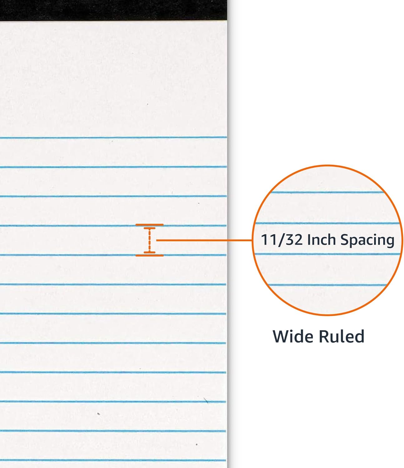 Amazon Basics Wide Ruled Lined Writing Note Pad, 8.5 inch x 11.75 inch, White, 12 Count ( 12 Pack of 50 )