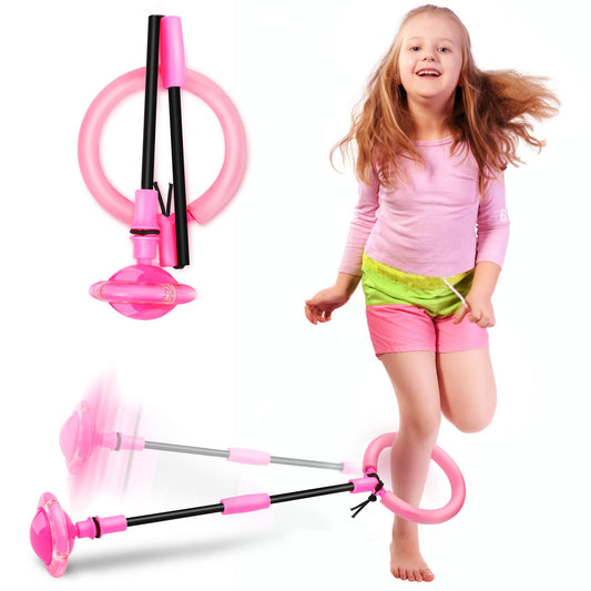 Skip Ball, Portable Foldable Colorful Flash Wheel Swing Ball, Kids Toys for Girls & Boys for Skip It, Sports Fitness Toys for Kids & Adults. Gifts for Mom Women & Girls Toys Age 5-10 Years