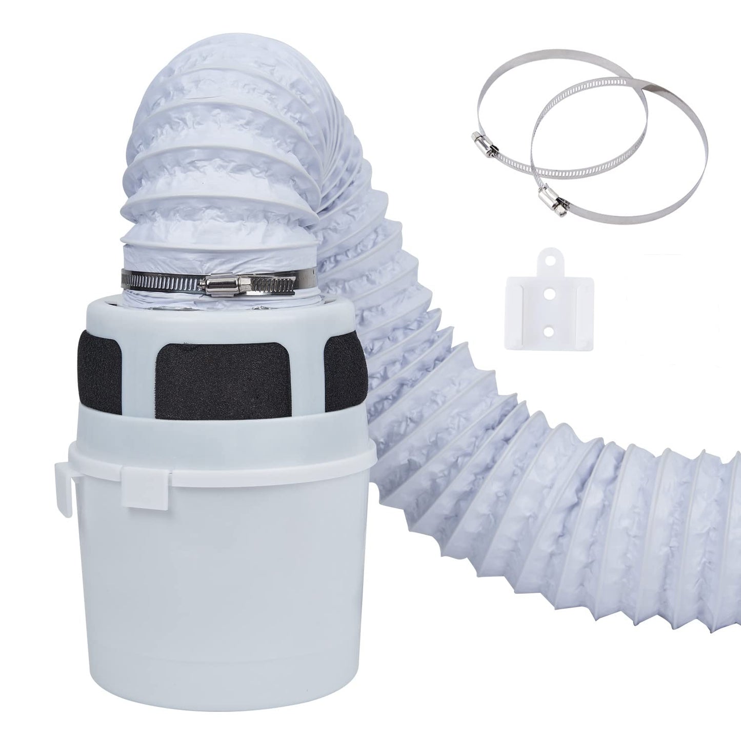 VIWINVELA Indoor Dryer Vent Kit Bucket Lint Trap Dryer Vent (Black Dryer Vent Box - No Duct Included)