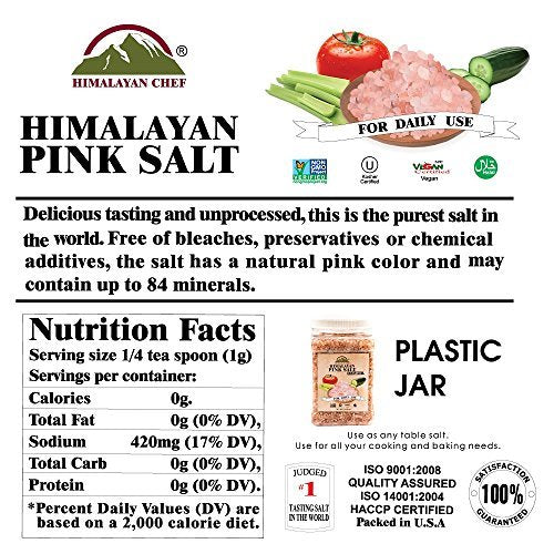 Himalayan Chef Pink Himalayan Salt, Fine Grain - 1 lbs (1 Pound Bag)