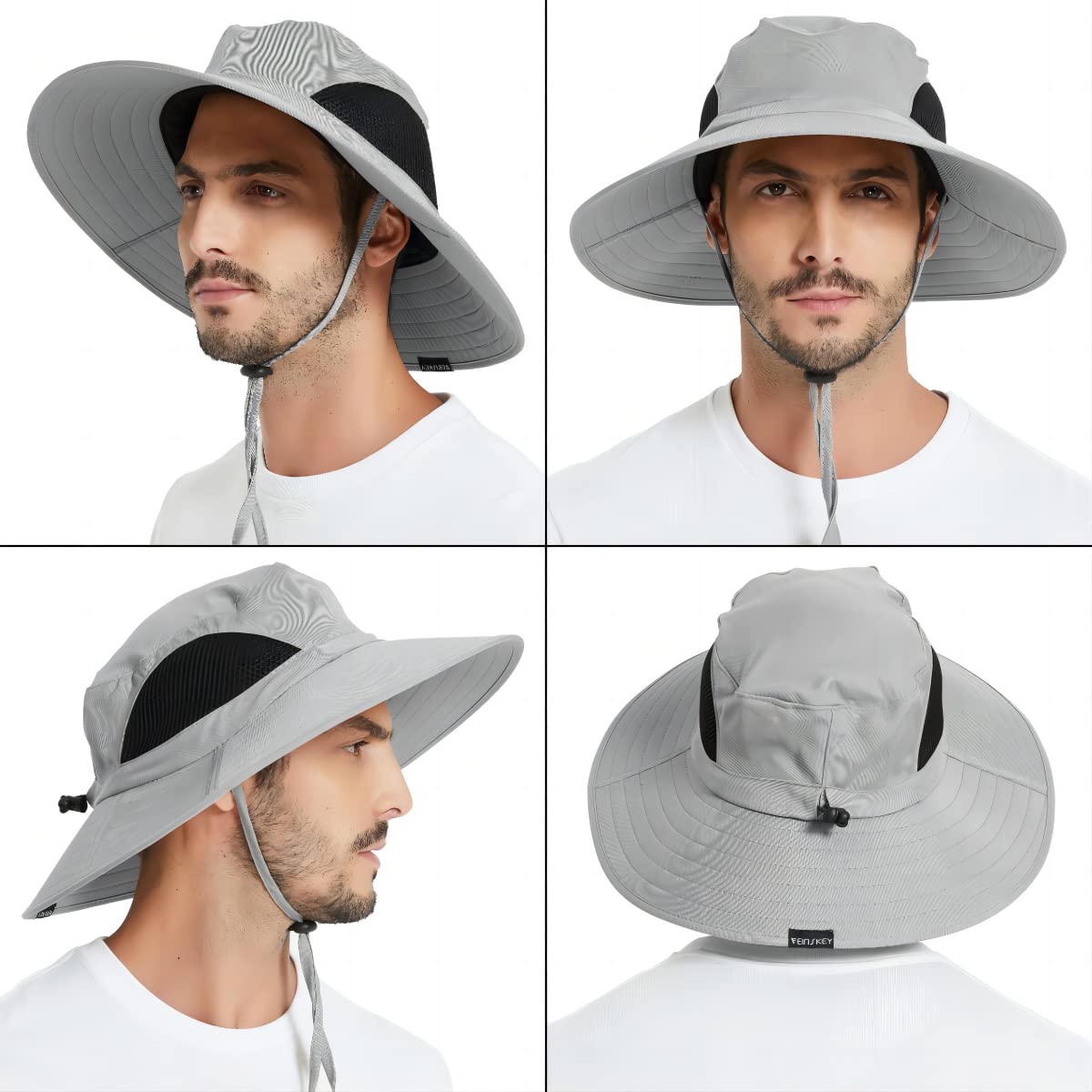 EINSKEY Unisex Sun Hat, Waterproof Wide Brim Bucket Hat Packable Boonie Hat for Fishing Hiking Gardening Safari Beach