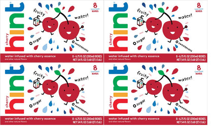 Hint Kids Water Variety, 8 Boxes, Each of: Cherry, Watermelon, Apple, & Blackberry, Zero Sugar, Zero Sweeteners, Zero Preservatives, Zero Artificial Flavors, 6.75 Fl Oz (Pack of 32)