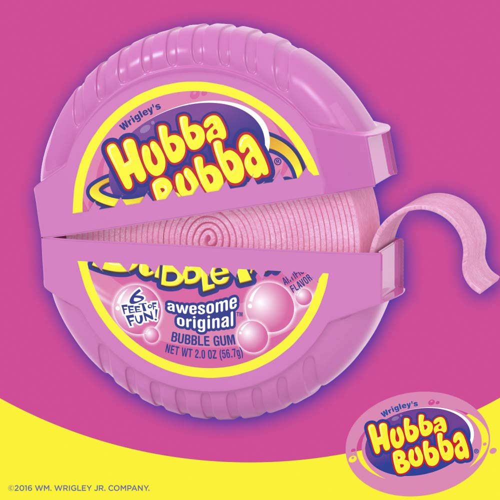 HUBBA BUBBA Original Bubble Gum Bulk Pack, 2 oz Tape (Pack of 6)