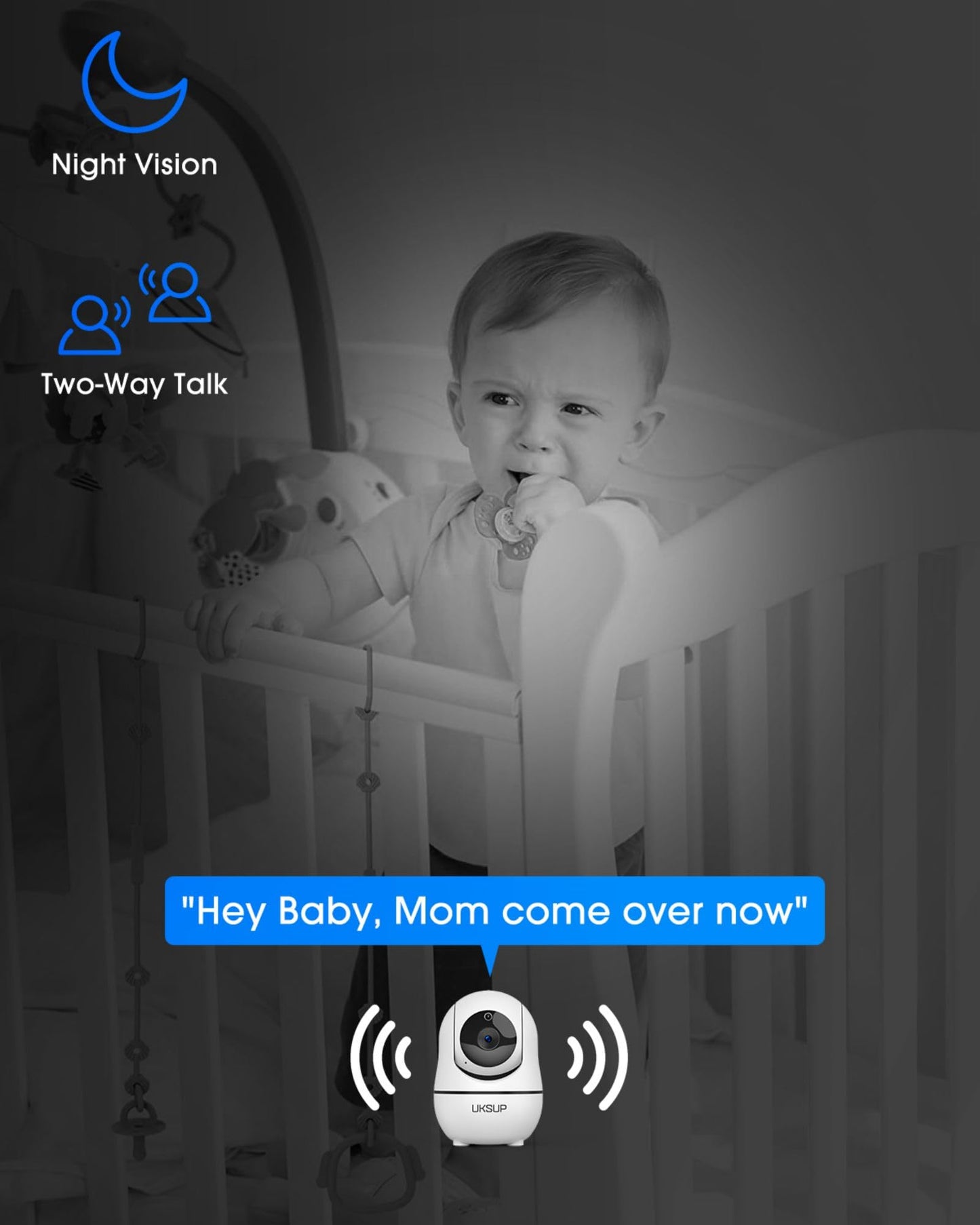 Baby Monitor with Camera and Audio - 5” Display Video Baby Monitor with 29 Hour Battery Life, Remote Pan & Tilt, 2X Zoom,Auto Night Vision, 2 Way Talk, Temperature Sensor,Lullabies,960 Feet Range