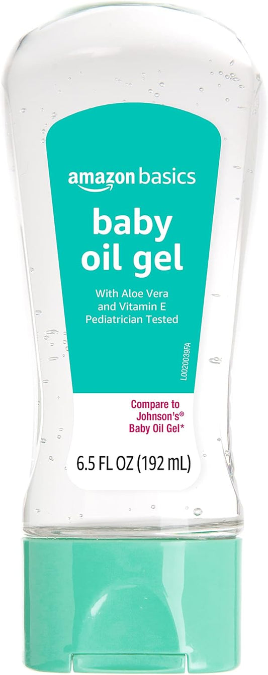 Amazon Basics Baby Oil Gel with Aloe Vera & Vitamin E, 6.5 Fl Oz (Pack of 1) (Previously Solimo)