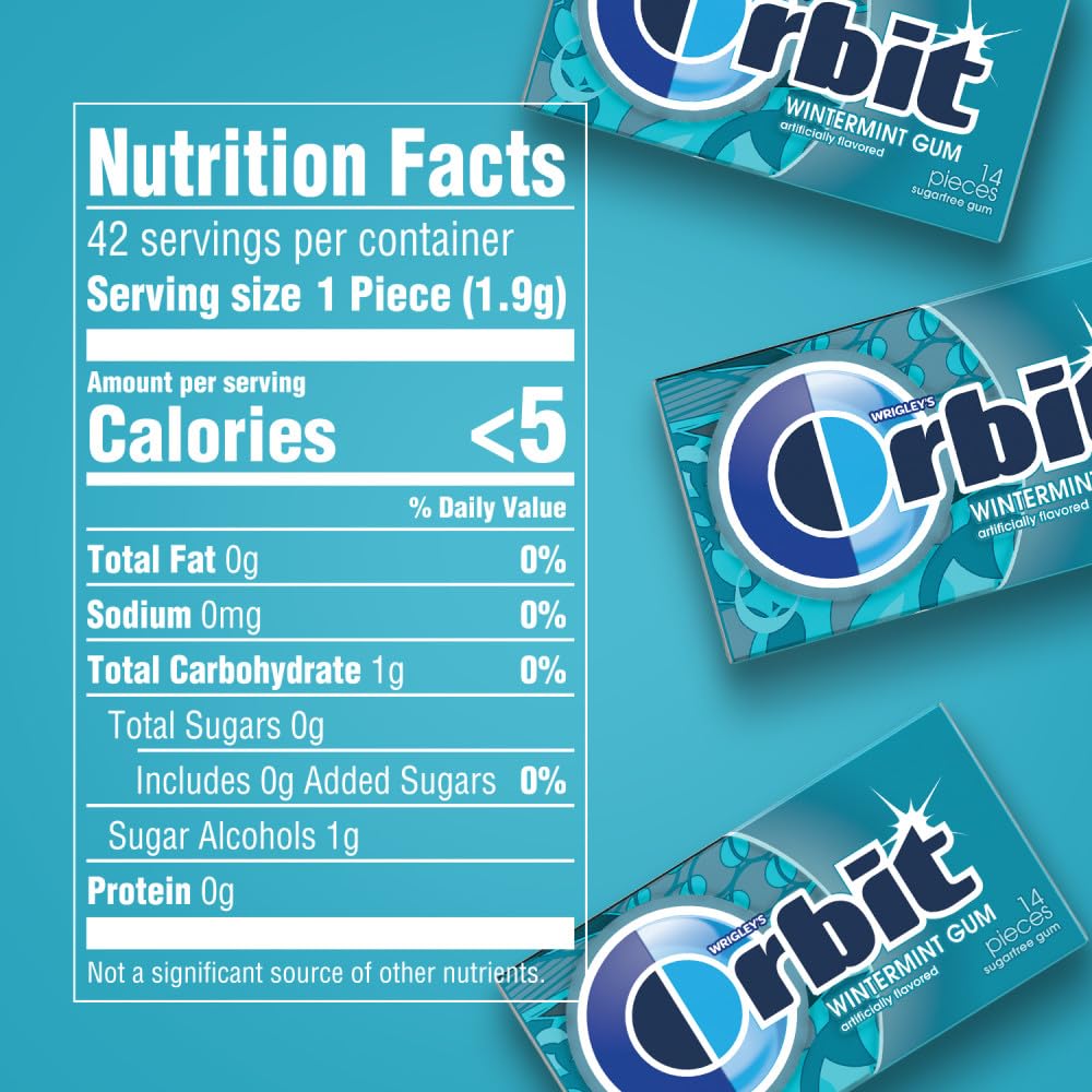 ORBIT Spearmint Sugar Free Back to School Chewing Gum, 3 Ct Packs