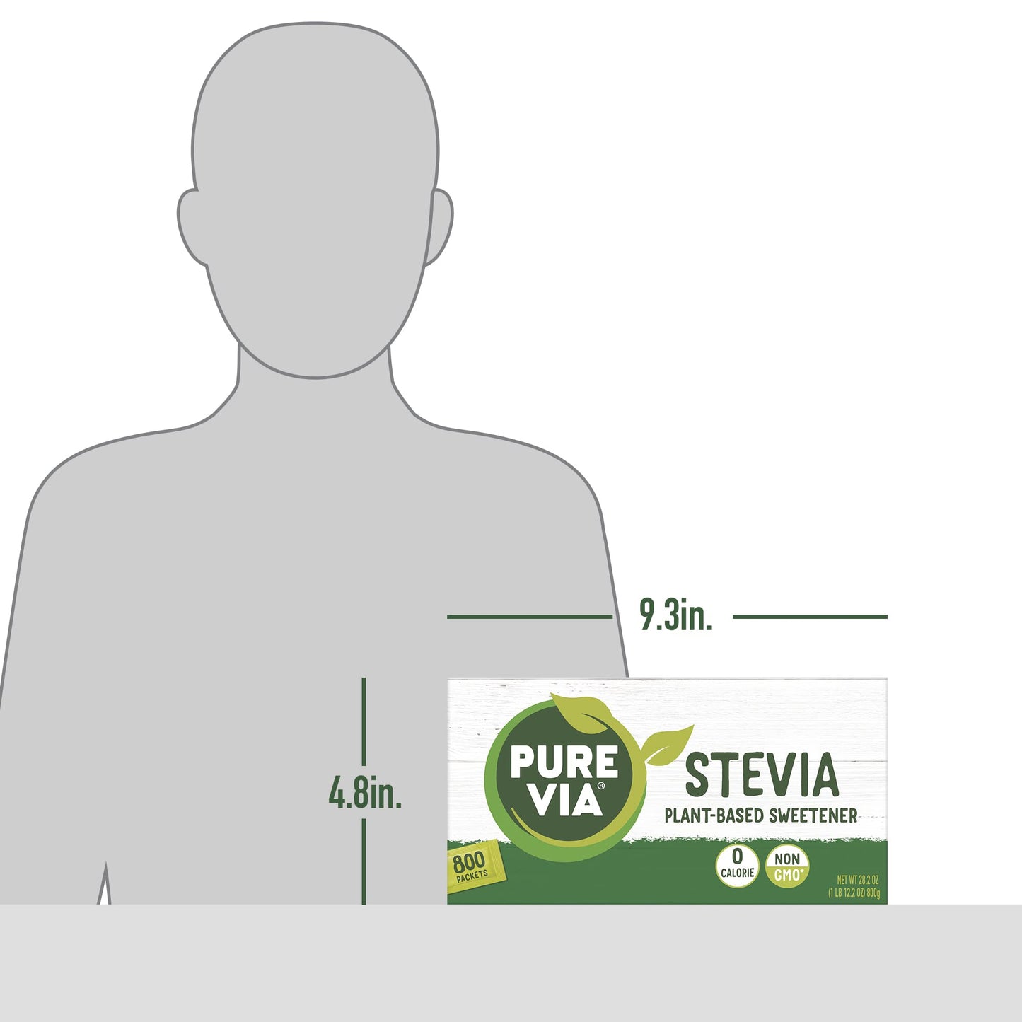 Pure Via Stevia Sweetener 28.2oz (800 packets)