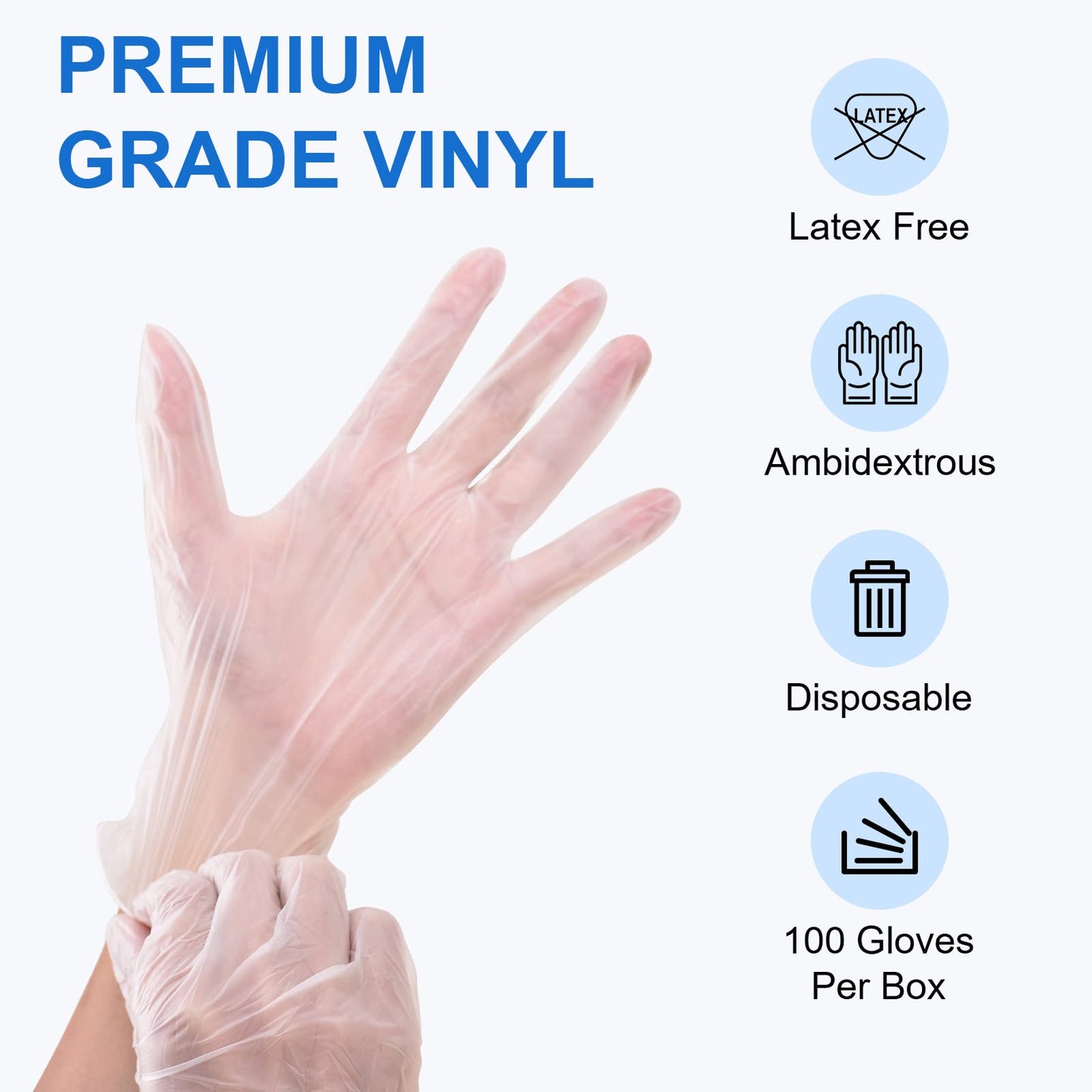 Schneider Clear Vinyl Exam Gloves, Latex-Free, Disposable Medical Gloves, Cleaning Gloves, Food Safe, Powder-Free, 4 mil