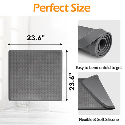 Dryer Top Protector Mat, 23.6'' x 23.6'' Dryer Mat for Top of Dryer, Non-slip Heavy Duty Waterproof Washer and Dryer Top Protector Silicone Mat for Laudry Machine & Dryer