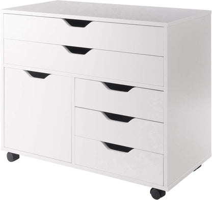 Winsome Wood Halifax Cabinet, 2 Large Drawer with 3 Small Drawer, White