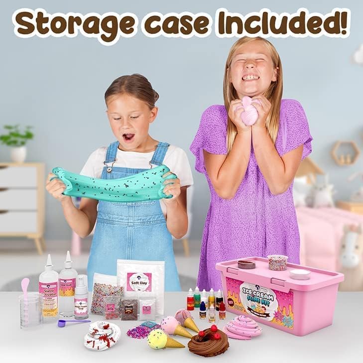 Original Stationery Ice Cream Slime Kit for Girls, Amazing Ice Cream Slime Making Kit to Make Butter Slime, Cloud Slime & Foam Slimes, Fun Holiday Gift Idea for Christmas & Easter