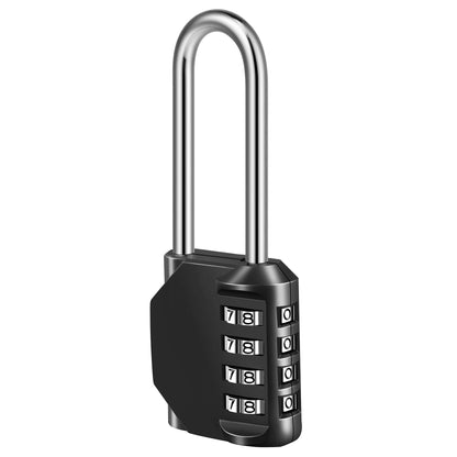 Fayleeko Combination Lock, 4 Digit Padlock for School Gym Sports Locker, Fence, Toolbox, Case, Hasp Cabinet Storage (2 Pack, Black)