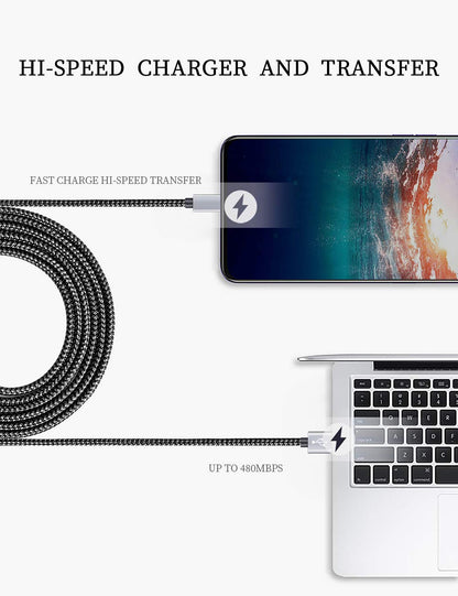 USB Type C Cable Fast Charging, Tpc001 5 Pack(6Ft 3A) Braided C Charger Cables Compatible with Samsung S10e/note 9/s10/s9/s8 Plus/A80/A50/A20