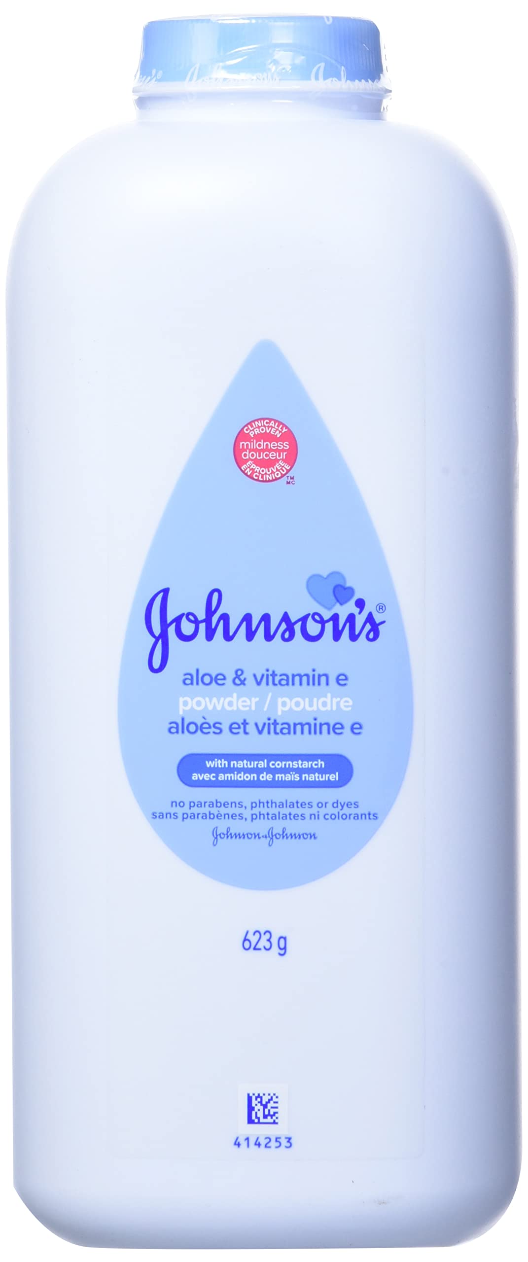 Johnson's Baby Powder, Naturally Derived Cornstarch with Aloe & Vitamin E for Delicate Skin, Hypoallergenic and Free of Parabens, Phthalates, and Dyes for Gentle Baby Skin Care, 15 oz