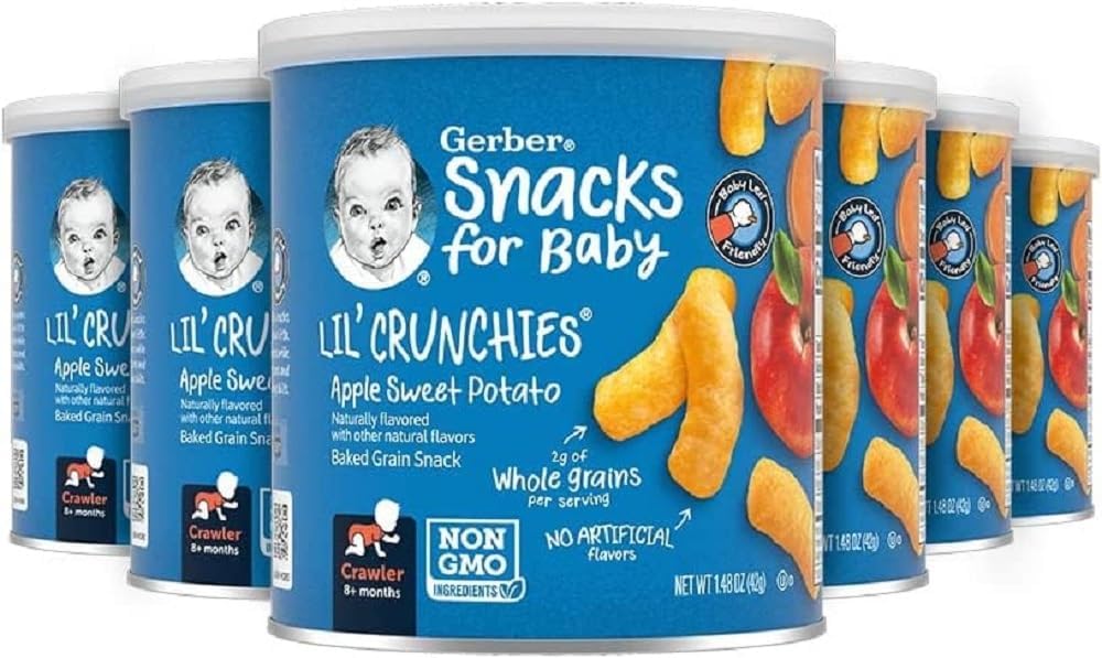 Gerber Snacks for Baby Lil Crunchies, Mild Cheddar, 1.48 Ounce (Pack of 6)