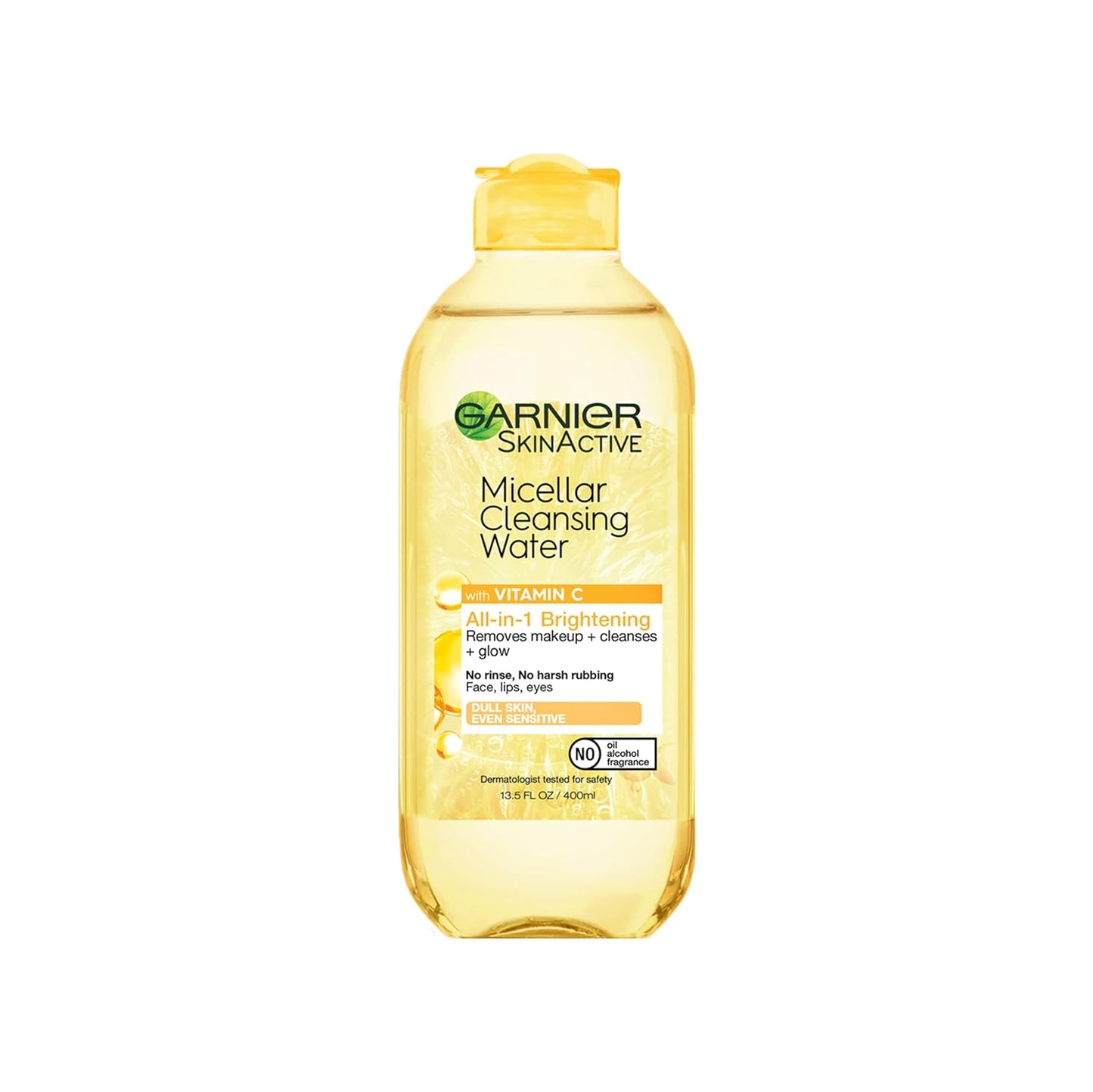 Garnier Micellar Water with Vitamin C, Facial Cleanser & Makeup Remover, 13.5 Fl Oz (400mL), 1 Count (Packaging May Vary)