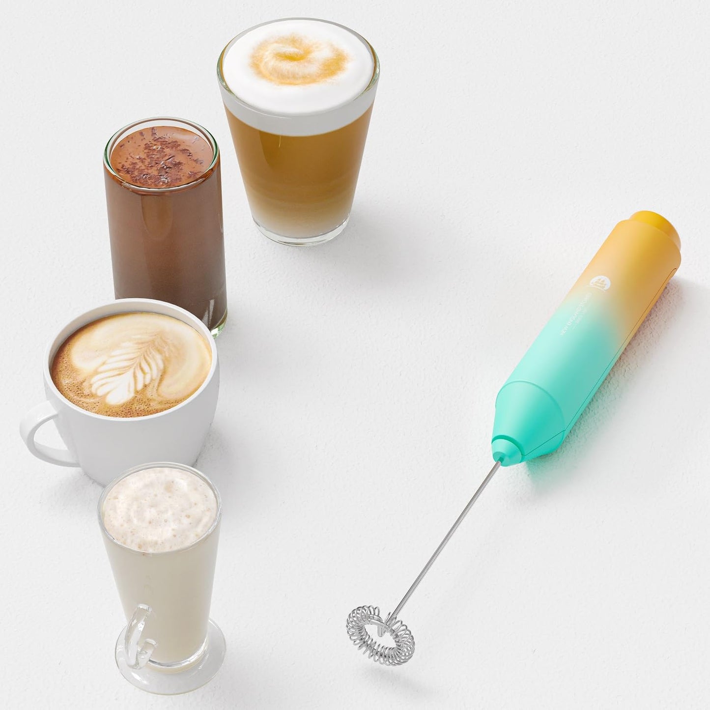 Powerful Milk Frother Handheld Foam Maker, Mini Whisk Drink Mixer for Coffee, Cappuccino, Latte, Matcha, Hot Chocolate, No Stand, Galaxy