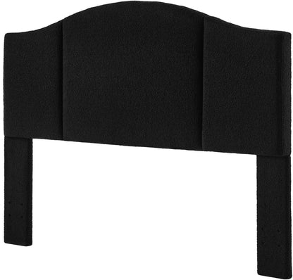 24KF Middle Century Upholstered Foldable Headboard Queen Headboard,Modern Boucle Teddy Fabric Headboard Queen/Full headboard 6033-Q-Black