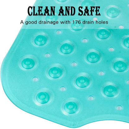 YINENN Bath Tub Shower Safety Mat 40 x 16 Inch Non-Slip and Extra Large, Bathtub Mat with Suction Cups, Machine Washable Bathroom Mats with Drain Holes, Clear