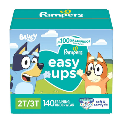 Pampers Easy Ups Boys & Girls Bluey Potty Training Pants - Size 3T-4T, One Month Supply (124 Count), Training Underwear (Packaging May Vary)