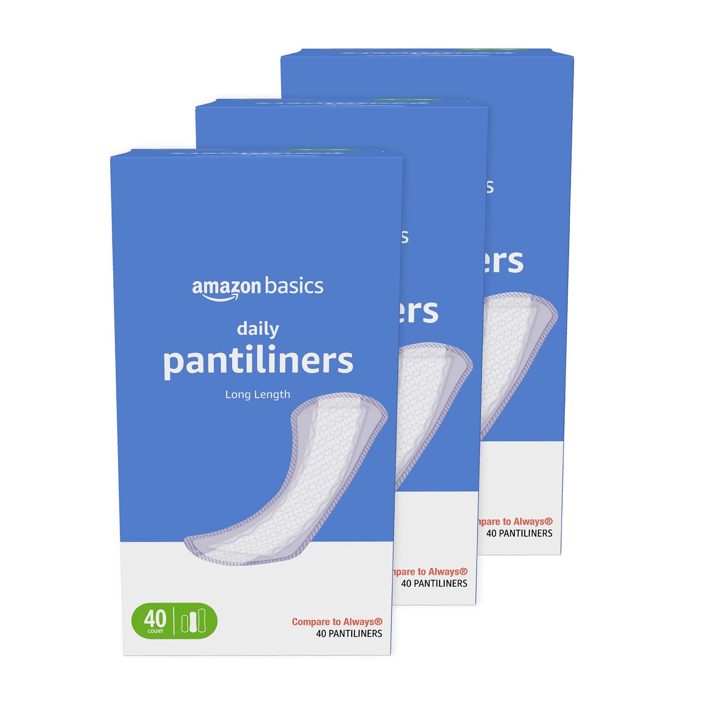 Amazon Basics Daily Pantiliner, Extra Long Length, Unscented, 68 Count, 1 Pack (Previously Solimo)