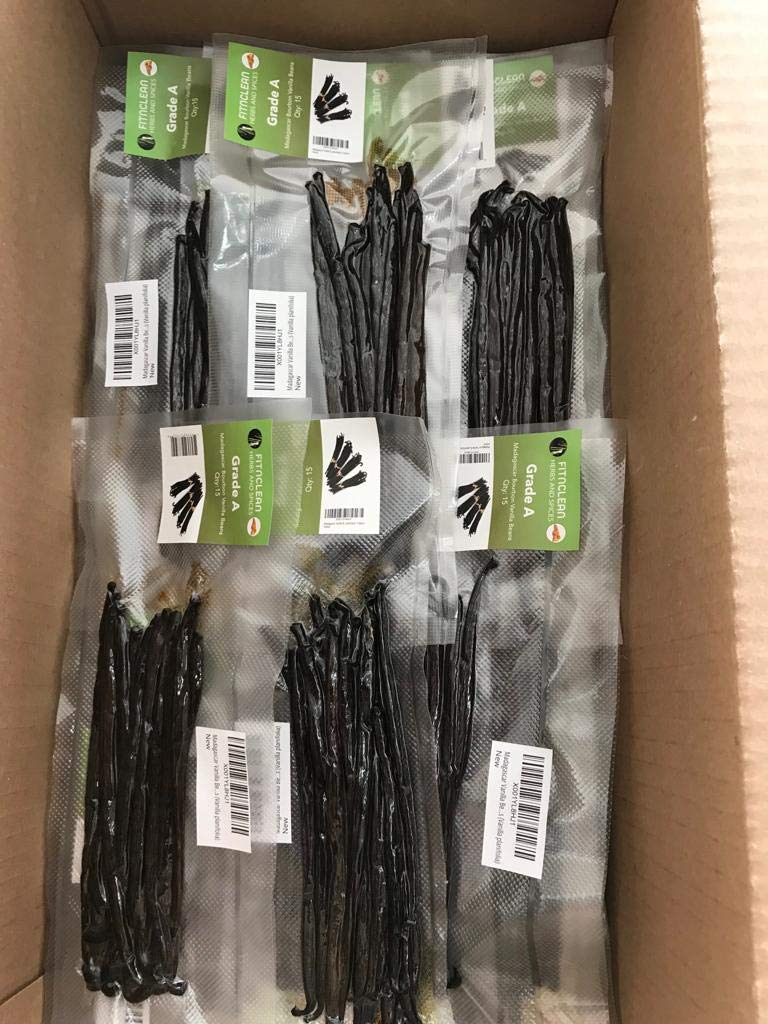 50 Organic Grade A Madagascar Vanilla Beans. Certified USDA Organic for Extract and all things Vanilla by FITNCLEAN VANILLA. ~5" Bulk Fresh Bourbon NON-GMO Pods.