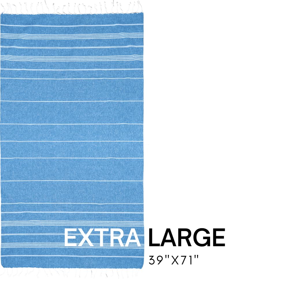 BAY LAUREL Turkish Beach Towel with Travel Bag 39 x 71 Quick Dry Sand Free Lightweight Large Oversized Towels Light