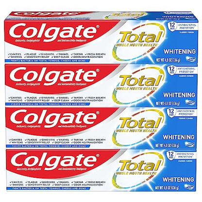 Colgate Baking Soda & Peroxide Toothpaste - Whitens Teeth, Fights Cavities & Removes Stains, Brisk Mint, 6 Ounce (Pack of 2)