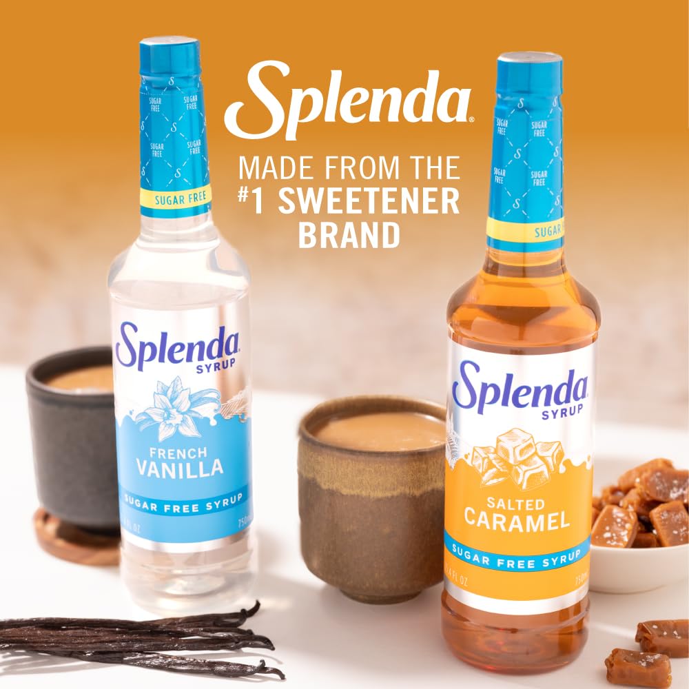 Splenda Coffee Syrup, Salted Caramel, Sugar Free, Flavored Liquid Syrups for Drinks, 750 ml Bottle