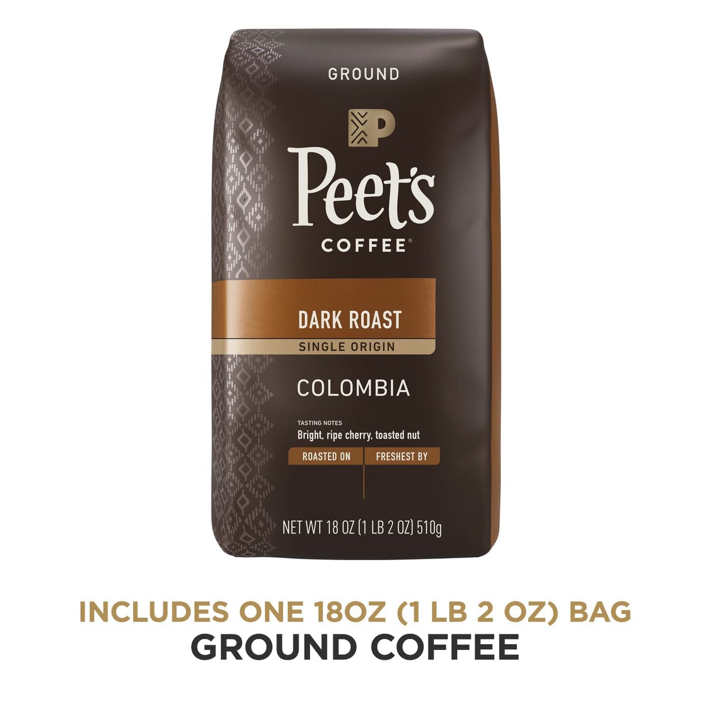 Peet's Coffee Major Dickason's Blend, Dark Roast Ground Coffee, 20 oz