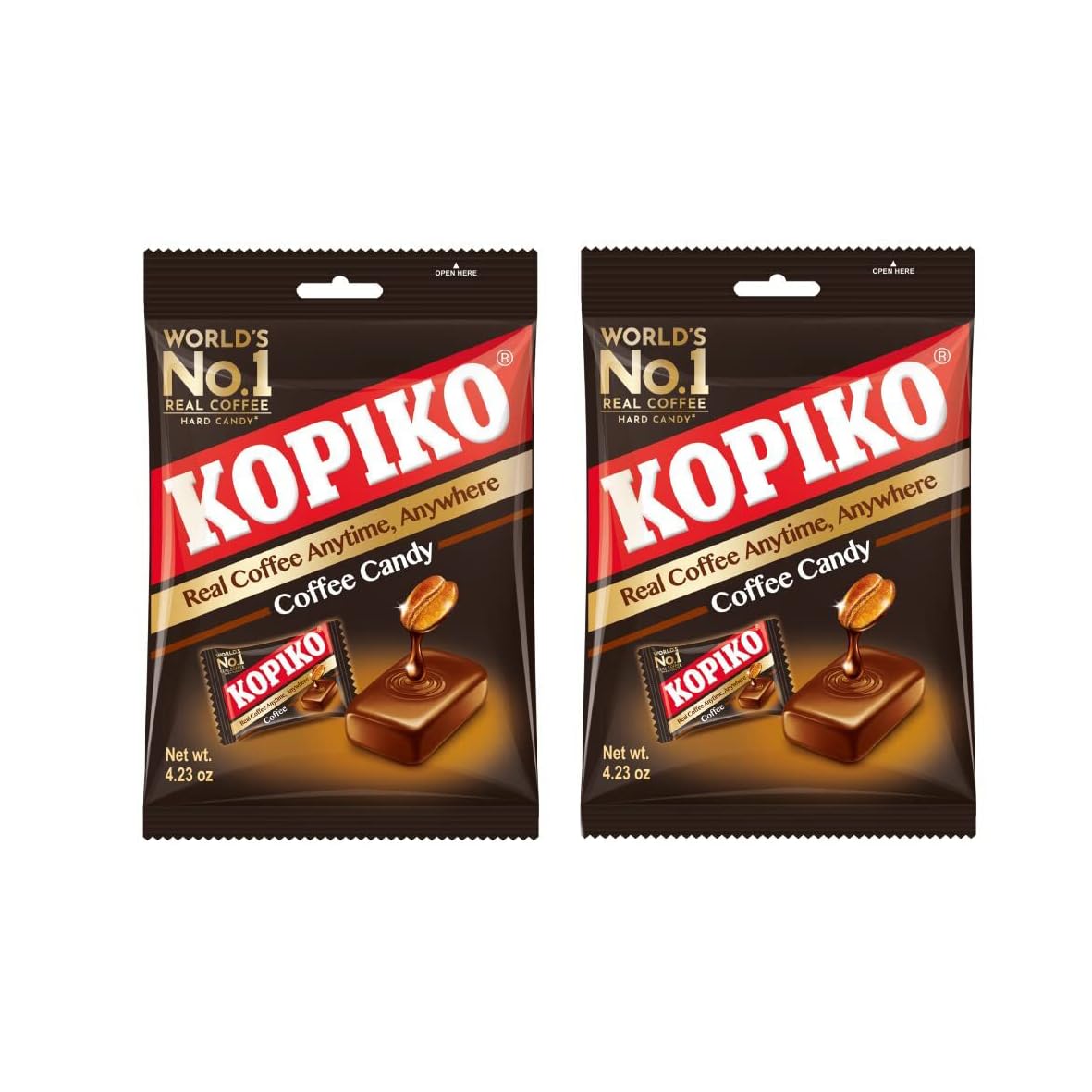 Kopiko Coffee & Cappuccino Candy Variety Pack – Your Pocket Coffee Collection for Every Occasion - Hard Candy Made from Indonesia’s Coffee Beans — Real Coffee Extract (Pack of 2)