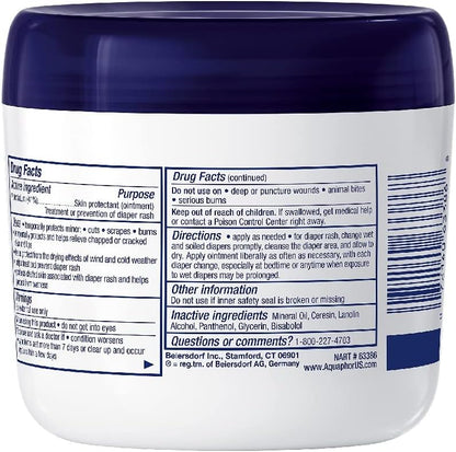 Aquaphor Baby Healing Ointment Advanced Therapy Skin Protectant for Chapped or Dry Skin, Drool Rash and Diaper Rash Ointment, 14 Oz Jar