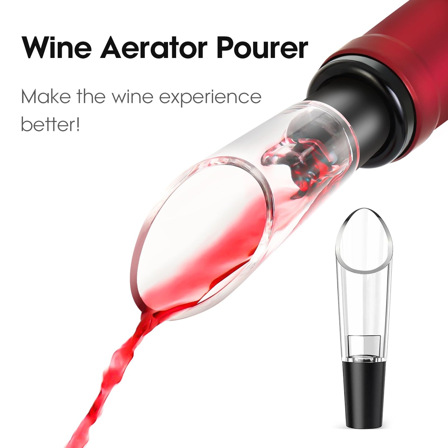 Wine Opener, Zinc Alloy Premium Wing Corkscrew Wine Bottle Opener with Multifunctional Bottles Opener, Sharp Corkscrew with Ergonomic Non-slip Wing Handle, Upgrade