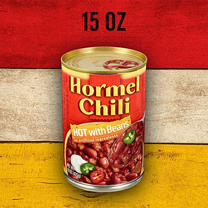 HORMEL Chili Chunky Beef Chili with Beans, No Artificial Ingredients, 15 Oz