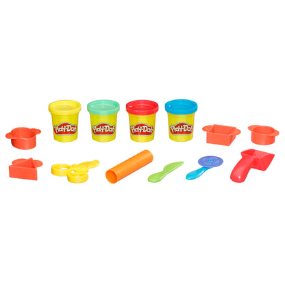 Play-Doh Starter Set 9-Piece Kit with Storage Tote & 4 Modeling Compound Cans, Arts and Crafts Toys for Kids 3 Years & Up, Preschool Toys