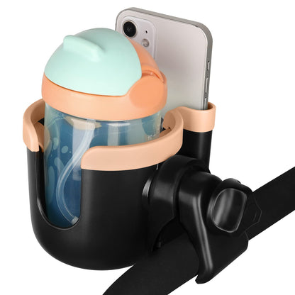 Accmor Stroller Cup Holder with Phone Holder, Bike Cup Holder, Universal Cup Holder for Uppababy Nuna Doona Strollers, 2-in-1 Cup Phone Holder for Stroller, Bike, Wheelchair, Walker, Scooter