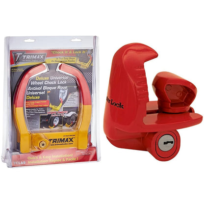 Trimax TCL65 Wheel Chock Lock , Yellow/Red, 7.25in